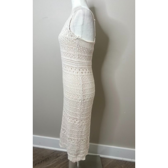 Freshman 1996 Dress M Boho Babydoll Y2K Fairy Cottagecore Crochet Maxi Sweater - Picture 3 of 14